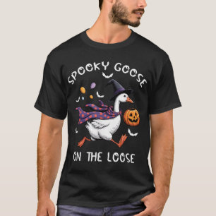 Skrämmande gås på lösa Witch Silly Goose Djur T Shirt