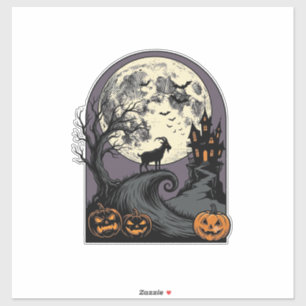 Skrämmande getmåned gammal halloween silhuett kons klistermärken
