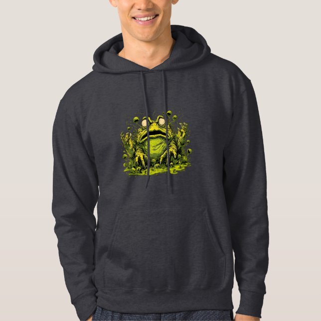 Skrämmande giftig mutantgroda hoodie (Framsida)