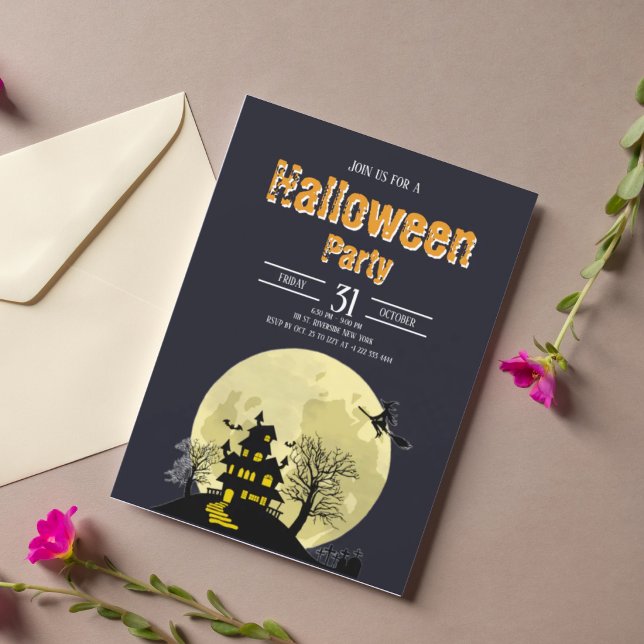 Skrämmande Glad Halloween Kostymfest Inbjudan 3 (Skapare uppladdad)
