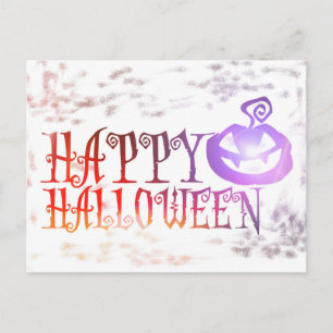 Skrämmande Glad Halloween Pumpa Vykort