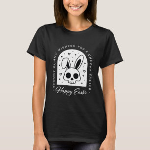 Skrämmande Glad Påskharen dödskalle gotisk estetik T Shirt