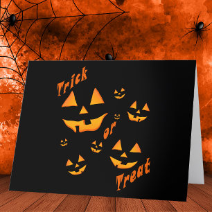 Skrämmande glöd: Jack-O'-Lantern & Bus eller godsa Tack Kort