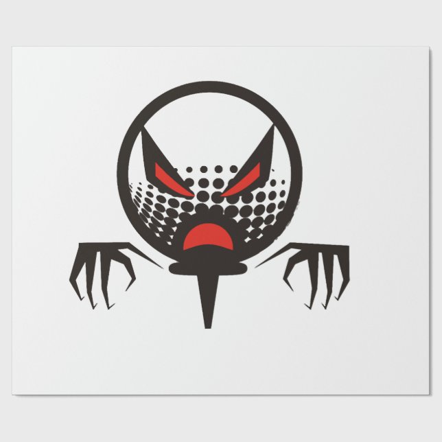 Skrämmande Golf Halloween grupp kyrkogård Presentpapper (Platt)