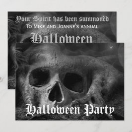 Skrämmande gotisk dödskalle Halloweenfest Inbjudningar