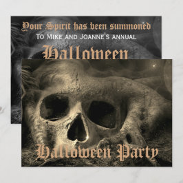 Skrämmande gotisk dödskalle Halloweenfest Inbjudningar