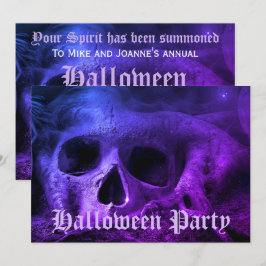 Skrämmande gotisk dödskalle Halloweenfest Inbjudningar