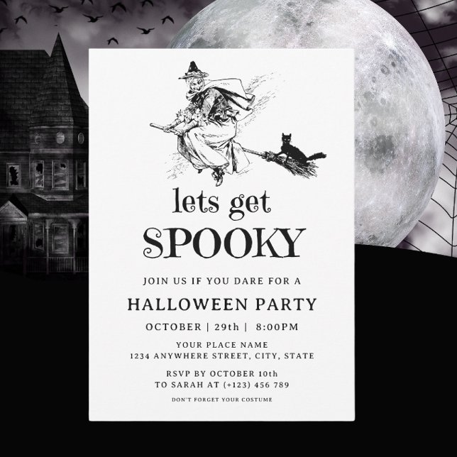 Skrämmande gotisk häxa vuxen Halloween kostymfest Inbjudningar (Skapare uppladdad)