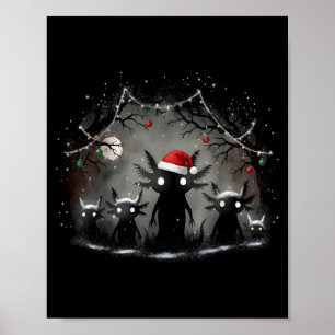 Skrämmande gotisk jul Axolotl estetik Skräck N Poster