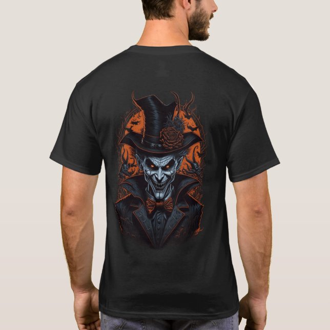 Skrämmande gotisk monster topp hatt fladdermöss Ha T Shirt (Baksida)