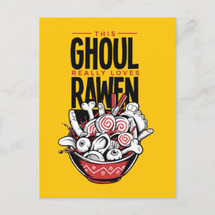 Skrämmande Goul-kärlek Rawen Halloween vykort