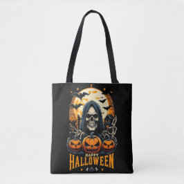 Skrämmande Grim Reaper Jack O' Lanterns Fladdermös Tygkasse