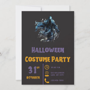Skrämmande Grim Reaper Svart Halloween Inbjudningar