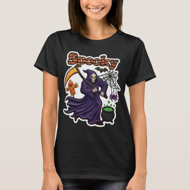 Skrämmande Grim Reaper T Shirt (Framsida)