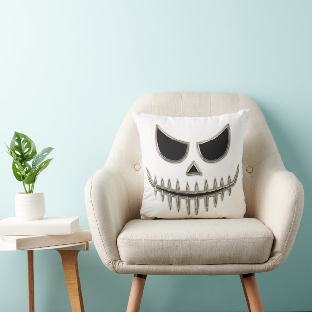 Skrämmande grinande Skellington-stil estetisk kast Kudde (Stol)
