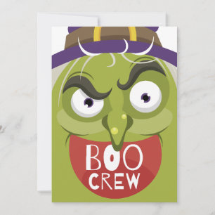 Skrämmande grön gammal ful häxa Halloween rolig Julkort