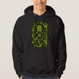 Skrämmande grön tentakel monster skräck hoodie