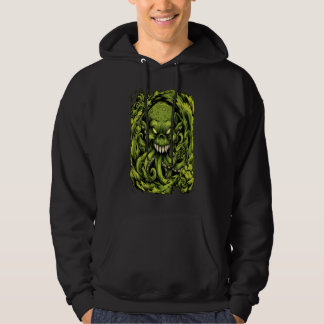 Skrämmande grön tentakel monster skräck hoodie