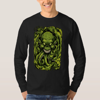 Skrämmande grön tentakelmonster långärmad skjorta t shirt