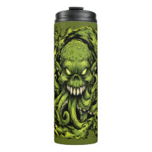 Skrämmande grön tentakelmonstret termisk tumbler