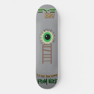 Skrämmande grönt öga skateboard att titta på