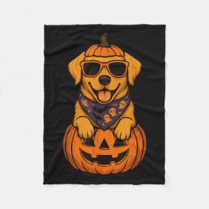 Skrämmande gul Labrador Retriever Pumpa Halloween Fleecefilt