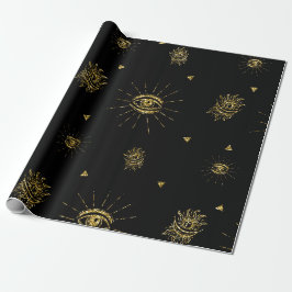 Skrämmande Guld Svart Öga Celestial Bus eller Buss Presentpapper