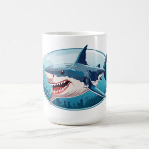 Skrämmande haj kaffemugg