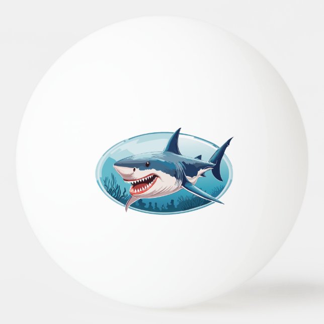 Skrämmande haj pingisboll (Framsidan)