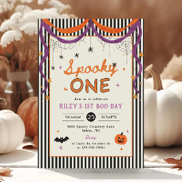 Skrämmande Halloween 1-års födelsedag Inbjudningar
