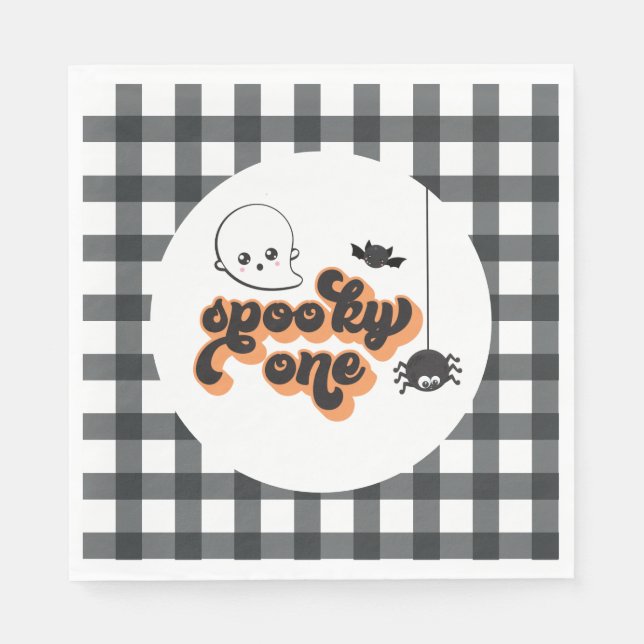 Skrämmande Halloween 1-års födelsedag Pappersservett (Framsidan)