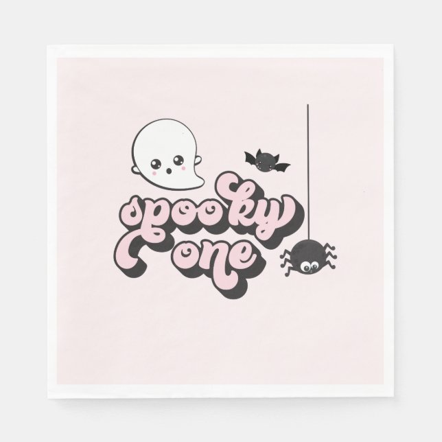 Skrämmande Halloween 1-års födelsedag Pappersservett (Framsidan)