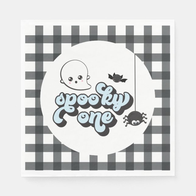 Skrämmande Halloween 1-års födelsedag Pappersservett (Framsidan)