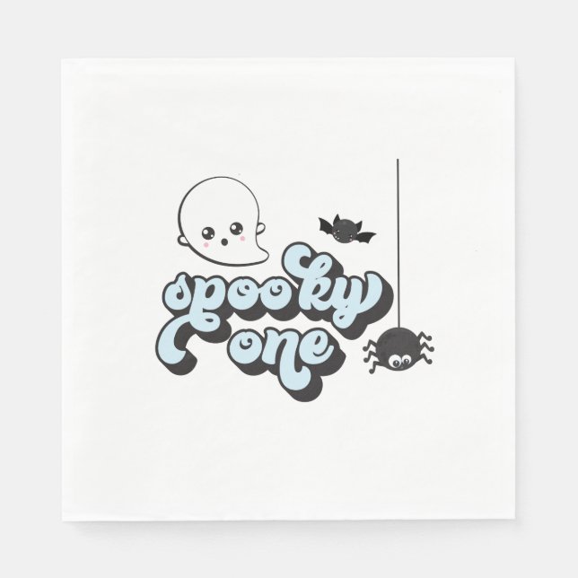 Skrämmande Halloween 1-års födelsedag Pappersservett (Framsidan)