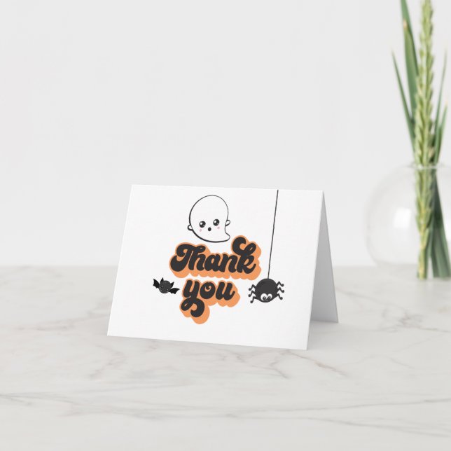 Skrämmande Halloween 1-års födelsedag Tack Kort (Framsida)