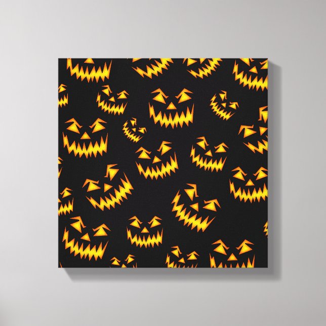 Skrämmande Halloween-ansikten Canvastryck (Framsida)