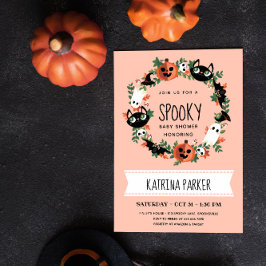 Skrämmande Halloween Baby Shower Baby Flicka Inbjudningar