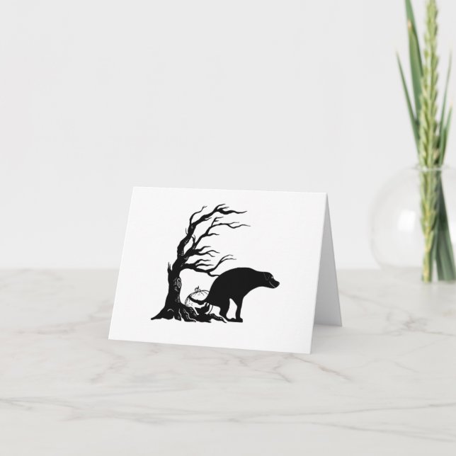 Skrämmande Halloween bajsande hund Kort (Framsida)