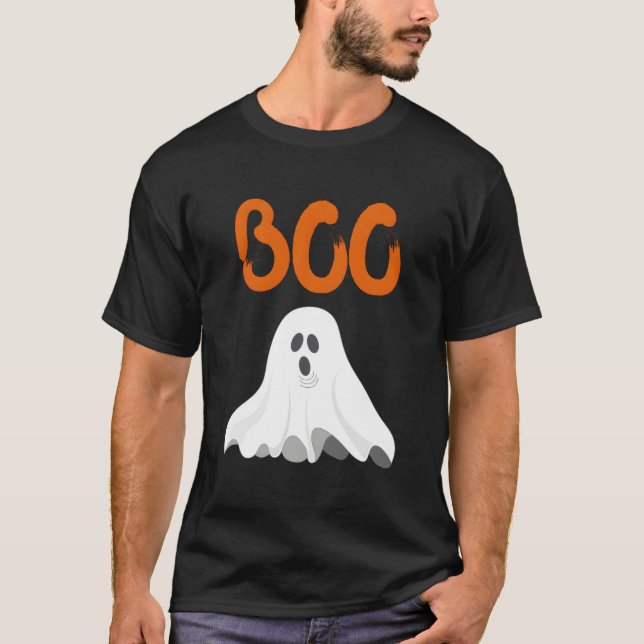 Skrämmande Halloween Boo Spöke T Shirt (Framsida)