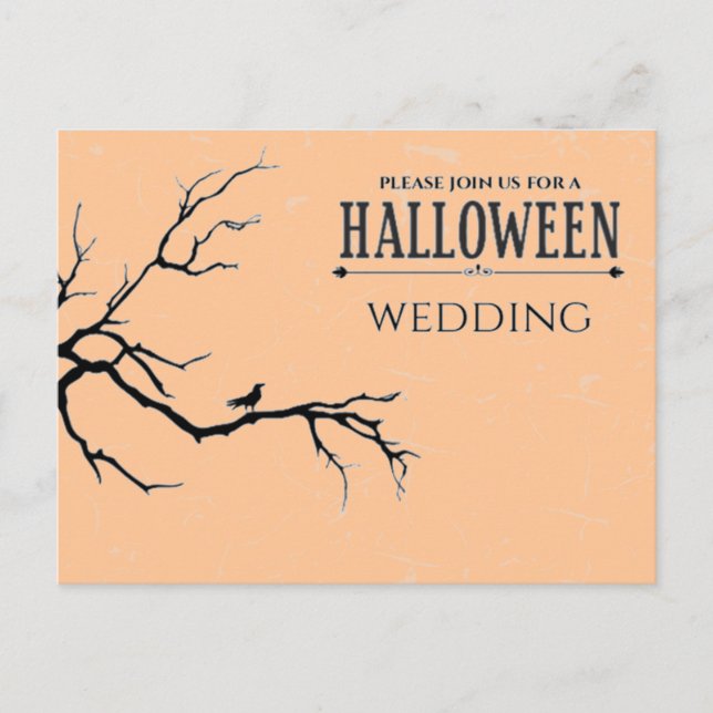Skrämmande Halloween-bröllop Vykort (Framsida)