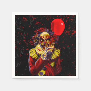 Skrämmande Halloween Clown Kostymfest Pappersservett