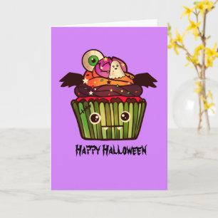 Skrämmande Halloween Cupcake Kort