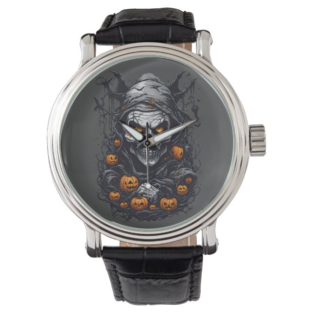 Skrämmande Halloween-design Armbandsur (Framsida)