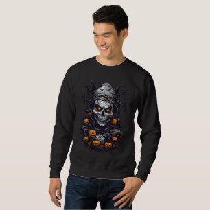 Skrämmande Halloween-design Lång Ärmad Tröja