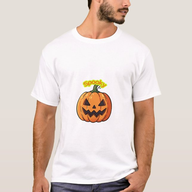 Skrämmande Halloween-design med pumpa T Shirt (Framsida)