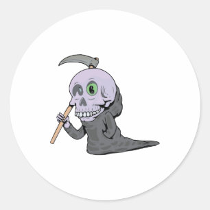 Skrämmande Halloween-design Runt Klistermärke