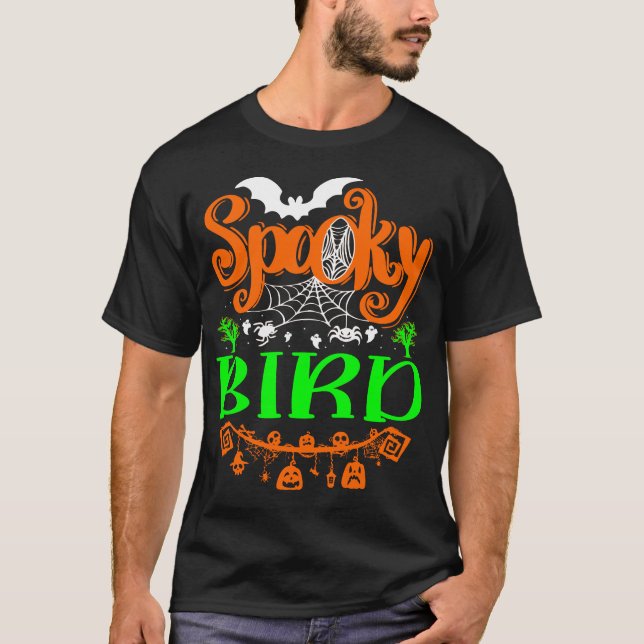 Skrämmande Halloween-djurfågelpresentidé T Shirt (Framsida)