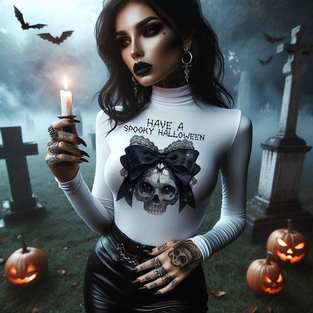 Skrämmande Halloween-dödskalle T Shirt (Skapare uppladdad)