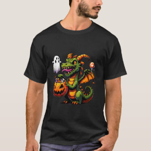 Skrämmande Halloween Drakdöd Ghost Låtsas Sötsaksp T Shirt