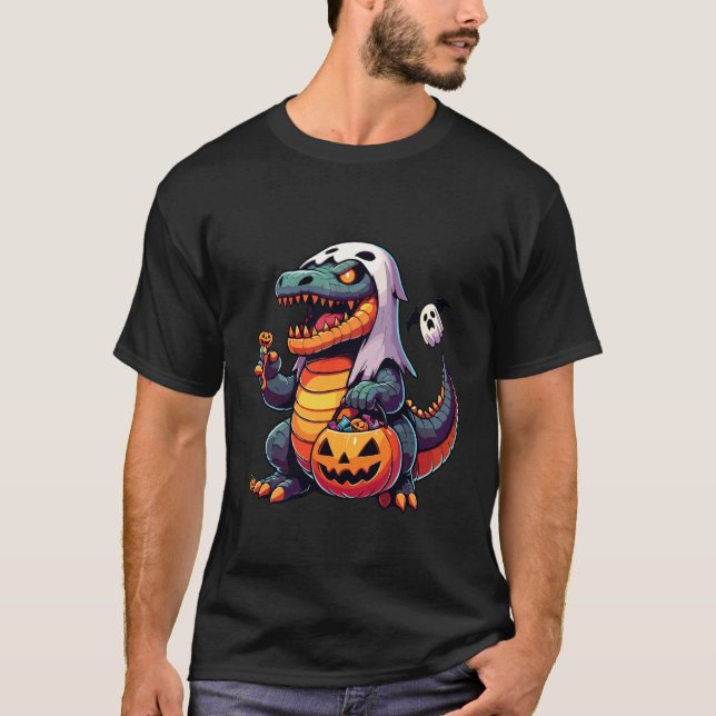 Skrämmande Halloween Drakdöd Ghost Spöklik Sockerp T Shirt (Framsida)